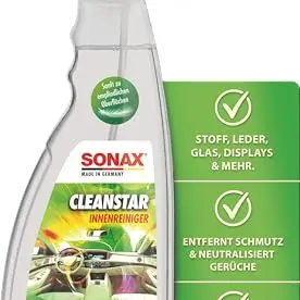SONAX CleanStar Autoinnenreiniger 750 ml für Stoff, Polster, Leder, Kunststoff, Glas, Displays & Touchscreens