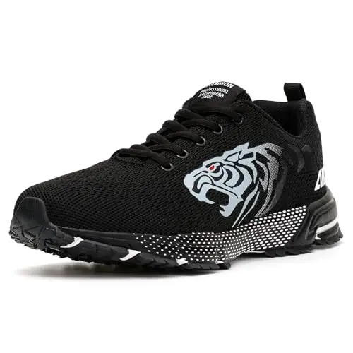 ASHION Herren Laufschuhe Atmungsaktive Sneaker für Outdoor und Jogging, Schwarz, Größe 41 EU
