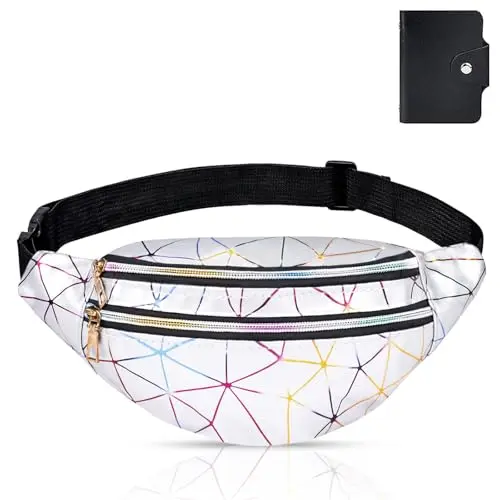 Flintronic Sport Gürteltasche - Wasserabweisend, Verstellbar, mit Kartenhalter für Reisen und Outdoor-Aktivitäten - Silber