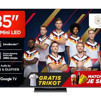TCL 85Q8C 85 Zoll UHD QD-Mini LED Smart TV mit HDR, Dolby Vision & Atmos, Bang & Olufsen Audio, 144Hz, ZeroBorder™