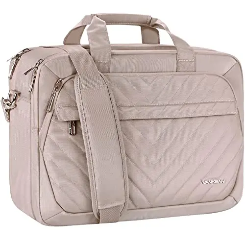 VANKEAN Damen 17 Zoll Laptoptasche, wasserdicht, RFID, TSA-freundlich, für Arbeit und Reisen, helles Altrosa