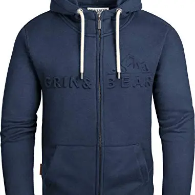 Grin&Bear Herren Kapuzenpullover in Navy, Größe M
