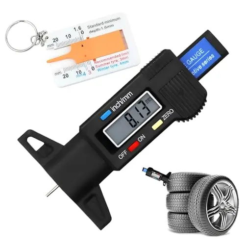 TaimeiMao 2 Stück Digital Reifenprofiltiefenmesser mit LCD Display für PKW, Vans und LKW