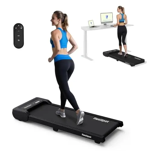 FlexiSpot Laufband Walking Pad für zuhause und Büro, tragbar bis 120kg, geräuscharm 1-6 km/h mit Fernbedienung und LED Display