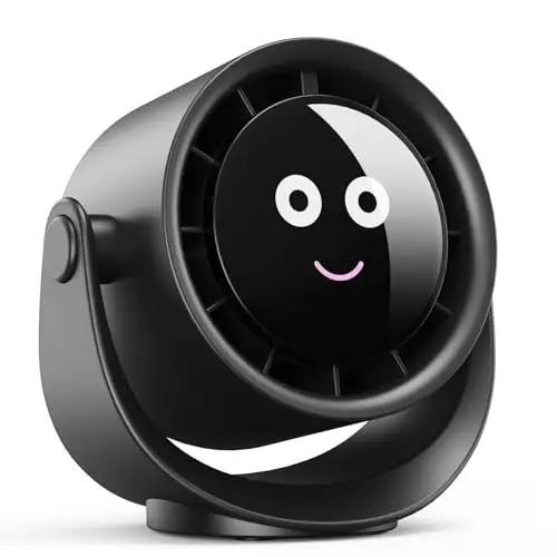 Fitabok USB Tischventilator - 5 Geschwindigkeiten, 360° Drehung, 4000mAh Akku, kompakt und wiederaufladbar