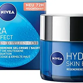 NIVEA Hydra Skin Effect Gel-Creme (50 ml) - Nachtpflege für geschmeidige Haut mit Hyaluron für 72h Feuchtigkeit