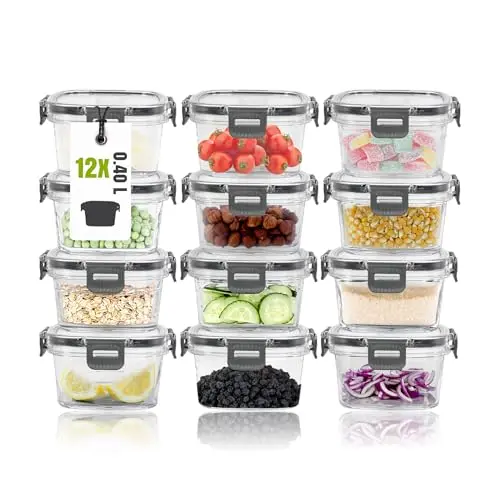 AXOY Home Set von 12 BPA-freien luftdichten Vorratsdosen für Kühlschrank, ideal für Frühstücksartikel