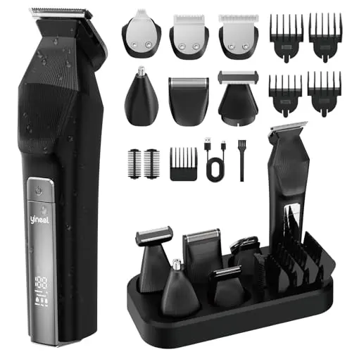 Yineel Haarschneidemaschine und Barttrimmer Set, wasserdicht, mit USB-C-Ladung – ideales Geschenk für Männer