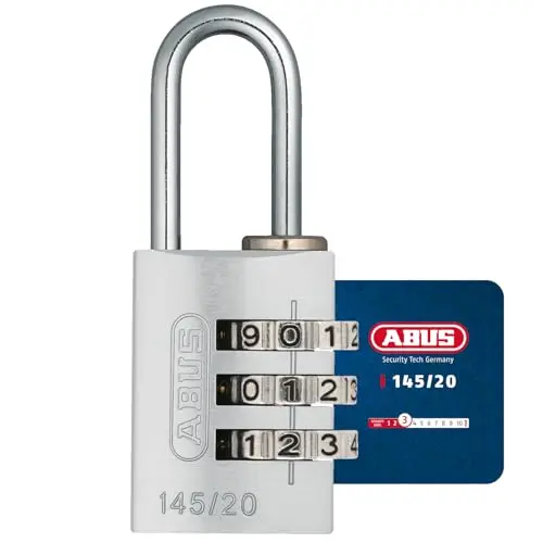 ABUS Zahlenschloss 145/20 Silber - Aluminium-Vorhängeschloss mit einstellbarem Zahlencode