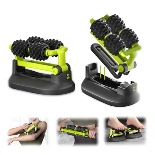 Massageroller Set für Fuß, Beine, Rücken und Bauch - Anti-Cellulite Massagegerät (Grün)