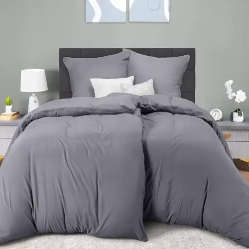 Utopia Bedding Bettwäsche Set 135x200 cm - 4-teilig - Grau