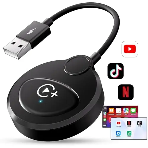 CarPlay Wireless Adapter für iPhone - Drahtlose Verbindung für Autos ab 2016, kompatibel mit Netflix, YouTube & TikTok