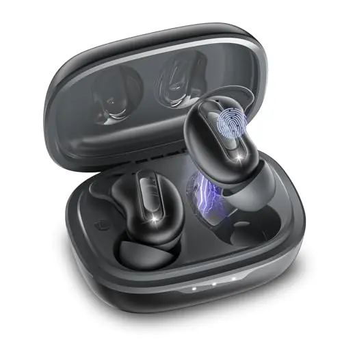 Bluetooth Schlafkopfhörer In-Ear, Kabellos, Bluetooth 5.4, Hi-Fi Sound, ANC, 4 Mikrofone, IPX7, 48H, Komfort, Seitenschläfer, Schwarz