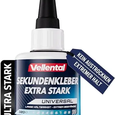 Extra starker Sekundenkleber Gel - wasserfest, hitzebeständig & mit Nadelverschluss für Plastik, Glas, Holz, Metall