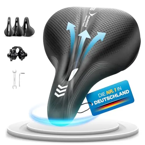 YOUNGDO Ergonomischer Fahrradsattel, Bequem und Wasserdicht, Memory-Foam, Atmungsaktiv, Stoßdämpfend, für Herren und Damen