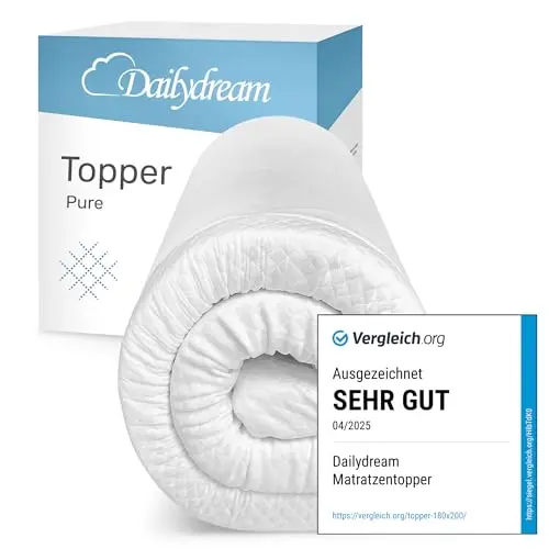 Dailydream Matratzen Topper 180x200cm | 5cm hoch | Ergonomisch für Komfort