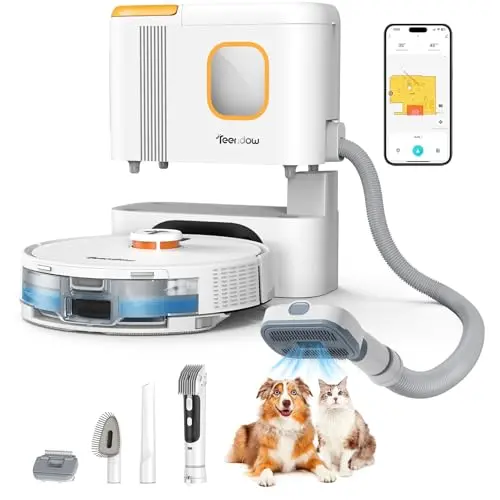 Teendow D20S Max+ Saugroboter mit Wischfunktion, Selbstreinigung, 8000Pa, automatischer Absaugstation & App-Steuerung