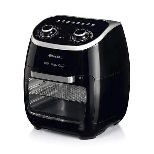 Ariete 4619 Luft- und Ofenfritteuse, 11 Liter, Multifunktions-Timer, abnehmbare Tür, schwarz