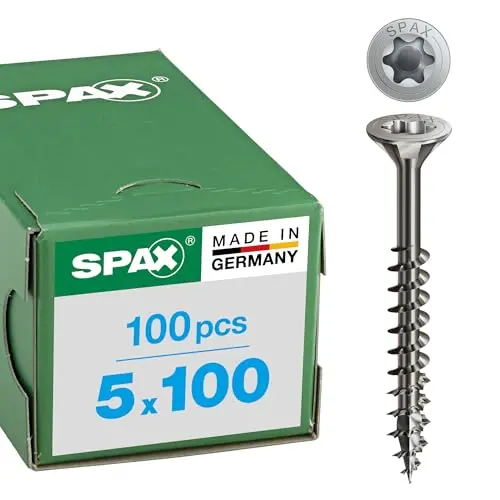SPAX Universalschraube rostfrei A2, 5,0 x 100 mm, 100 Stück, Senkkopf, Teilgewinde