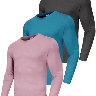 3er Pack Langarmshirt UPF 50+ UV Schutz Sport Shirt für Männer - Laufshirt Fitnessshirt Outdoor Workout