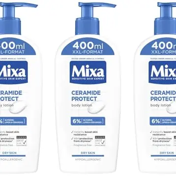 Mixa Ceramide Protect Bodylotion, parfümfrei, 48h Feuchtigkeit, 3er Pack (3 x 400ml)