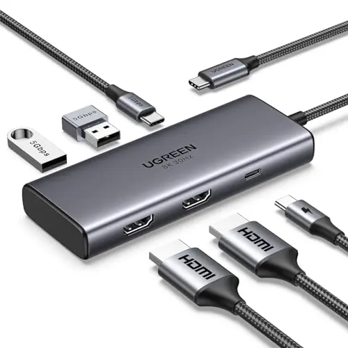 UGREEN Revodok 206 USB-C Hub mit 2 HDMI-Ports, Docking Station für MacBook, Surface & mehr