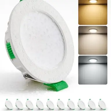 HOMEOW 20er Set LED Einbaustrahler – Ultra Flach, 4W Warmweiß/Neutralweiß/Kaltweiß, IP44 für Bad, geeignet für 55-68mm Lochmaß