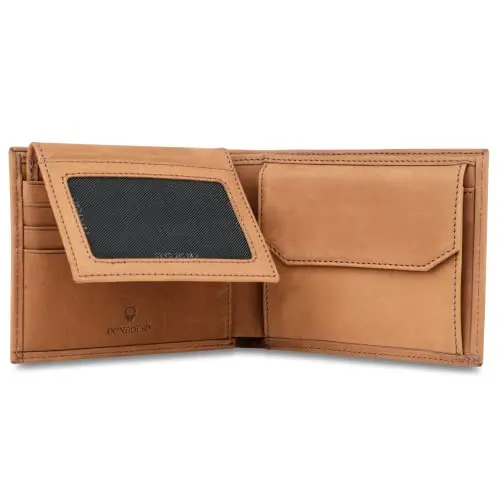 DONBOLSO 2-in-1 Geldbörse Zürich Pro - Echtleder Geldbeutel mit RFID Schutz - Vintage Braun