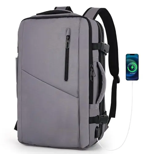 TAN.TOMI Handgepäck Rucksack mit Laptopfach, erweiterbarer Anti-Diebstahl Arbeitsrucksack für Reisen