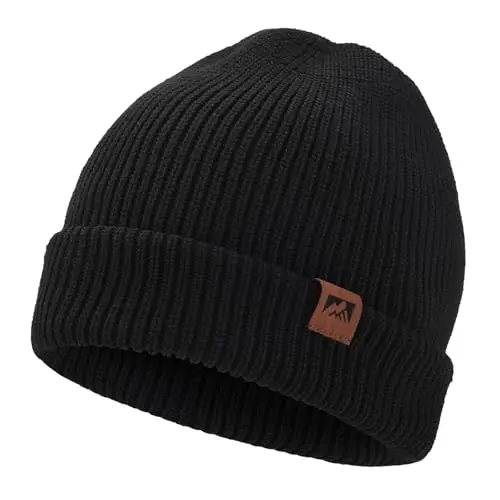BARFULKER Beanie Mütze Unisex für Damen und Herren, Wintermütze in Schwarz, Bequem und Warm