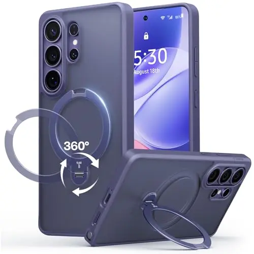 TORRAS Ostand Q3 Hülle für Samsung Galaxy S26 Ultra - 360° Ständer, Militärschutz, dünn und kratzfest, violett