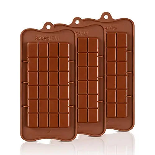 3er Set Silikon Schokoladenform für Muffins, Cupcakes und Eiswürfel - Antihaftbeschichtet