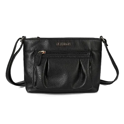 Gladdon Damen Handtasche – Kleine, leichte Umhängetasche aus wasserabweisendem Material (Schwarz)