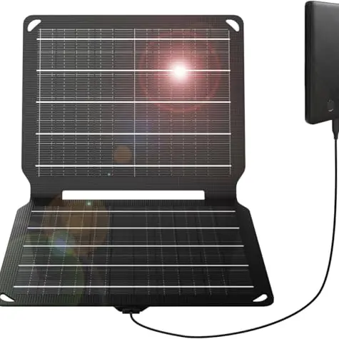 FlexSolar 10W tragbares Solarpanel-Ladegerät, wasserdichtes faltbares Solarpanel mit USB-Anschluss für iPhone und iPad
