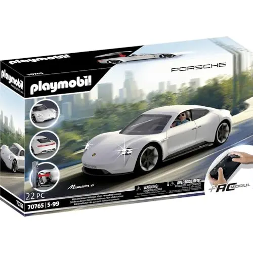 PLAYMOBIL Porsche 70765 Mission E mit Fernbedienung und Lichteffekten, ab 5 Jahren, Weiß