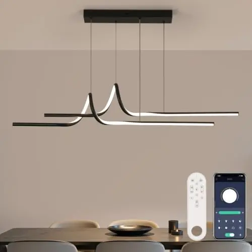 OTREN Pendelleuchte 100cm dimmbar mit Fernsteuerung & APP