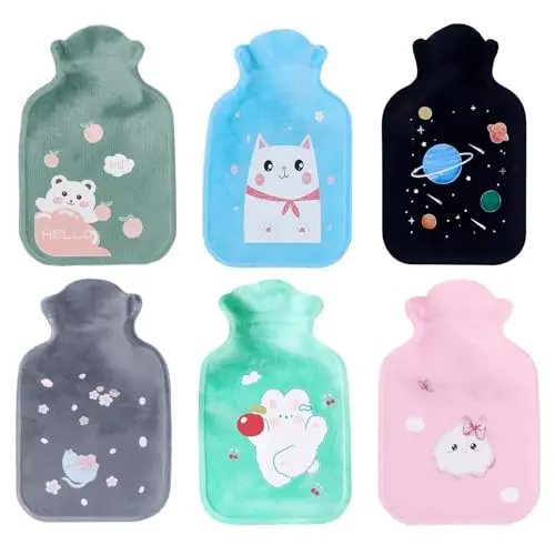 Mini Wärmeflasche Kinder mit Tierdesign, 17x11 cm, ideal für unterwegs und Füße