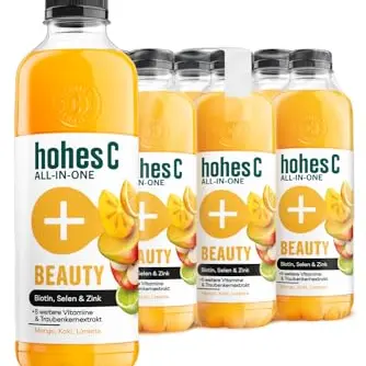 hohes C ALL-IN-ONE Beauty (6x 850ml) Mehrfruchtsaft mit Mango, Kaki & Limette, vitaminreich, ohne Zuckerzusatz & vegan