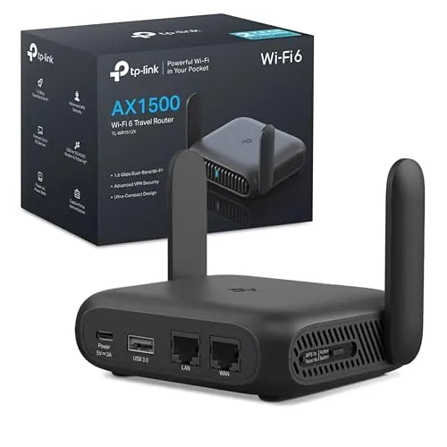 TP-Link TL-WR1512X Wi-Fi 6 Reise WLAN Router AX1500, Dual-Band, Powerbank-Mode, 2GBit, USB 3.0, WPA3, 7 Modi