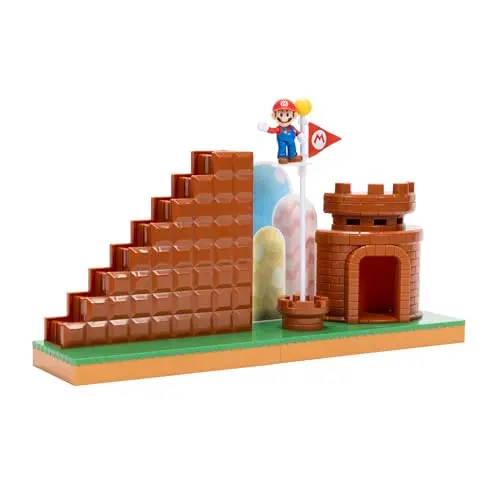 Super Mario 2,5 Zoll Spielset mit Mini Mario-Figur, interaktiver Treppe und Schloss