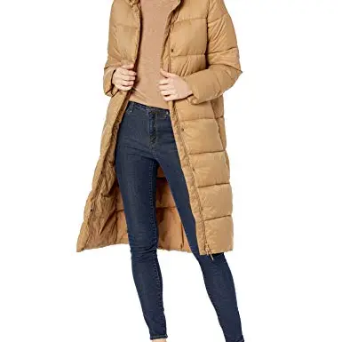 Amazon Essentials Damen Wasserabweisender Langer Steppmantel in Cocoon-Form, Pilzbraun, XS