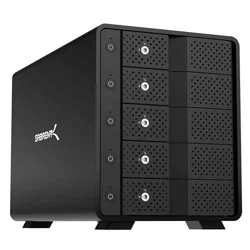 SABRENT 5 Bay Festplatten Docking Station, USB C 10Gbps, kompatibel mit SSD und HDD