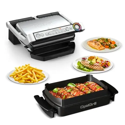 Tefal OptiGrill & Bake Kontaktgrill mit 6 Programmen und abnehmbaren Platten