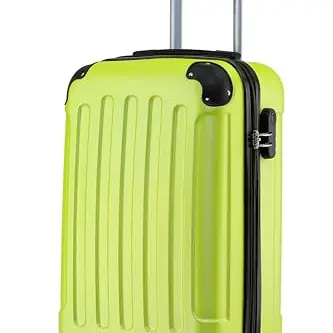 BEIBYE Hartschalen-Koffer Trolley Rollkoffer Handgepäck 4 Rollen (Grün, M)
