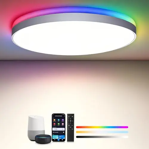 Smarte LED Deckenleuchte 36W Ø30cm - Dimmbar, RGBIC & CCT, Kompatibel mit Alexa, APP-Steuerung, Ideal für Schlafzimmer und Wohnzimmer