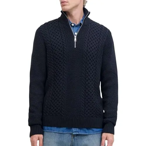 JACK & JONES Herren Sweatshirt mit halbem Reißverschluss