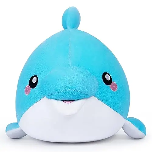 Yeqivo Blauer Delfin Plüsch Spielzeug - Weiches Kissen für Kinder und Freunde (30CM)