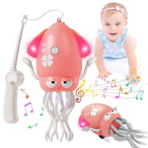 Tanzender Oktopus Krabbelspielzeug für Babys mit LED-Lichtern und Musik, ideales Geschenk für Kleinkinder