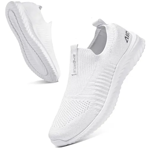 Littleplum Damen Slip-On Sneakers in Weiß, Größe 36 EU - Bequeme Sportschuhe für Fitness und Alltag