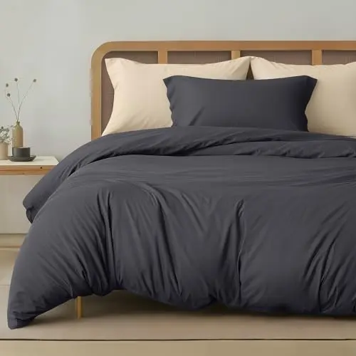 Utopia Bettwäsche-Set, 2-teilig, Mikrofaser, Grau, mit Bettbezug 140x200 cm und Kissenbezug 65x65 cm